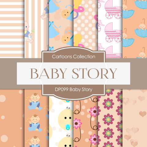 Baby Story Digital Paper DP099 - Digital Paper Shop