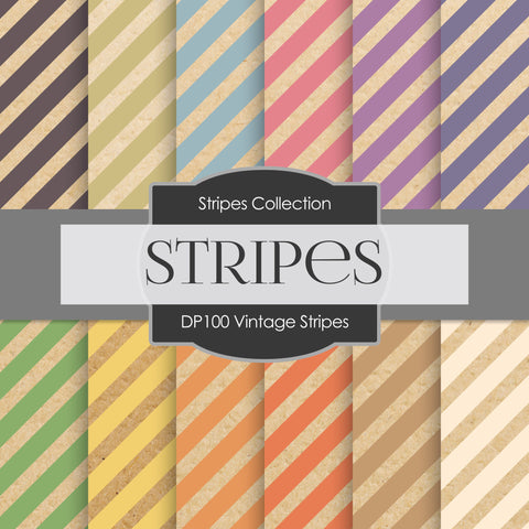 Vintage Stripes Digital Paper DP100 - Digital Paper Shop - 1