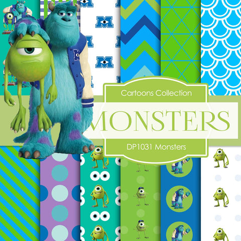 Monsters Digital Paper DP1031 - Digital Paper Shop
