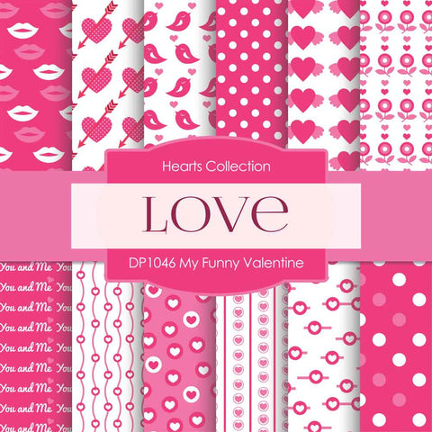 My Funny Valentine Digital Paper DP1046A - Digital Paper Shop