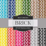 Rainbow Brick Digital Paper DP1057 - Digital Paper Shop - 1