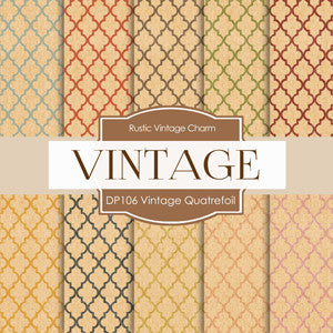 Vintage Quatrefoil Colors Digital Paper DP106 - Digital Paper Shop