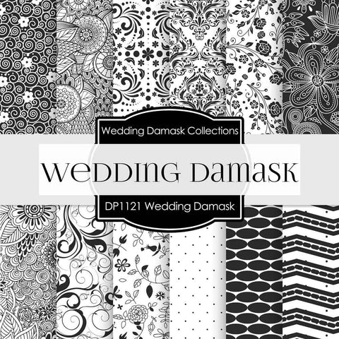 Wedding Damask Digital Paper DP1121 - Digital Paper Shop - 1