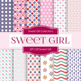Sweet Girl Digital Paper DP1129 - Digital Paper Shop - 1