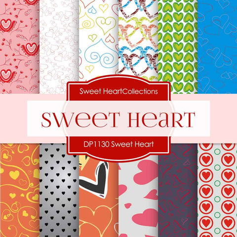 Sweet Hearts Digital Paper DP1130 - Digital Paper Shop