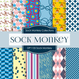 Sock Monkey Digital Paper DP1155 - Digital Paper Shop