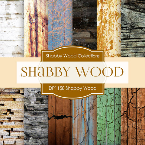 Shabby Wood Digital Paper DP1158 - Digital Paper Shop