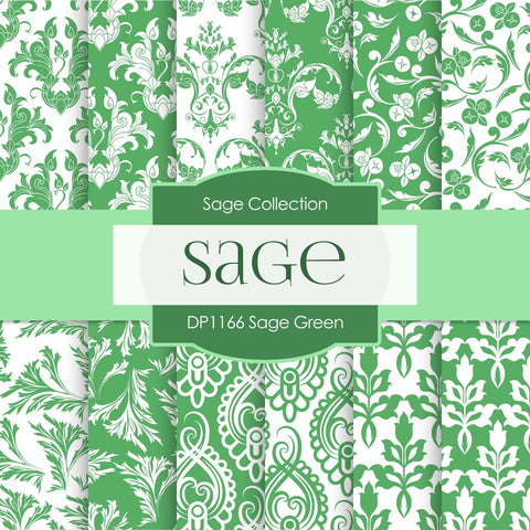 Sage Green Digital Paper DP1166 - Digital Paper Shop