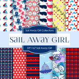 Sail Away Girl Digital Paper DP1167 - Digital Paper Shop