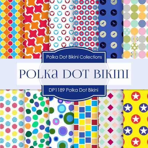 Polka Dot Bikini Digital Paper DP1189 - Digital Paper Shop