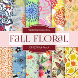 Fall Floral Digital Paper DP1229 - Digital Paper Shop