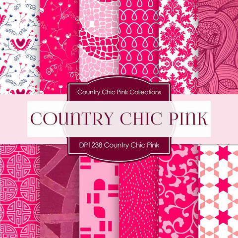 Country Chick Pink Digital Paper DP1238 - Digital Paper Shop
