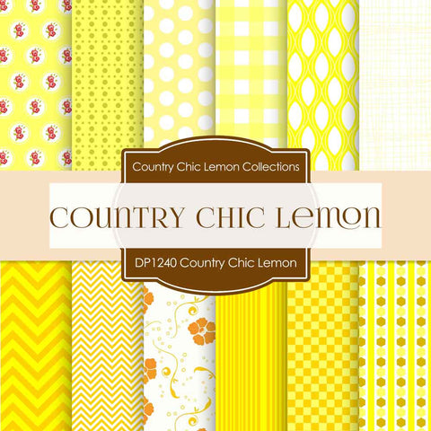 Country Chick Lemon Digital Paper DP1240 - Digital Paper Shop