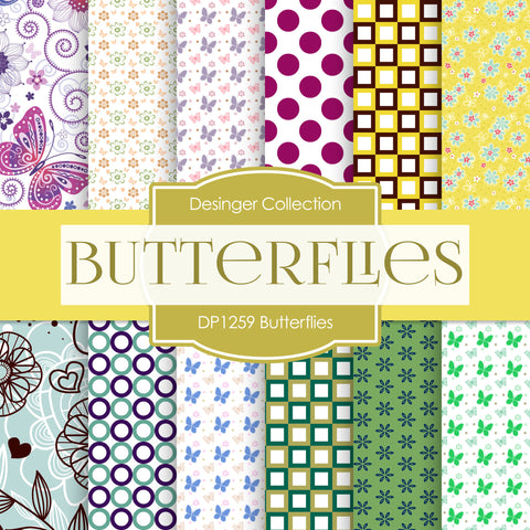 Butterflies Digital Paper DP1259 - Digital Paper Shop
