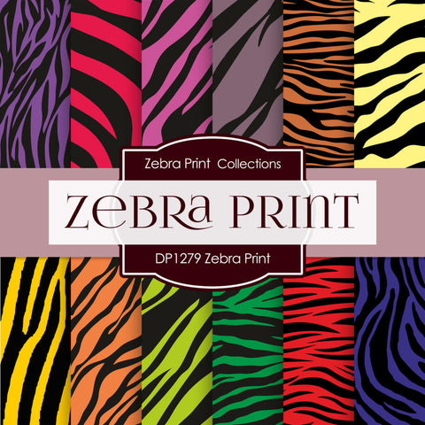 Zebra Print Digital Paper DP1279 - Digital Paper Shop