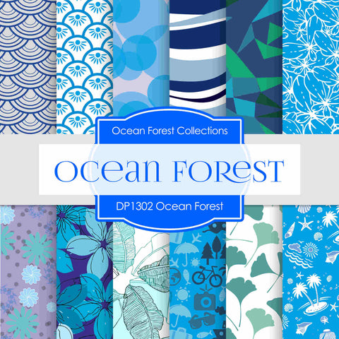 Ocean Forest Digital Paper DP1302 - Digital Paper Shop