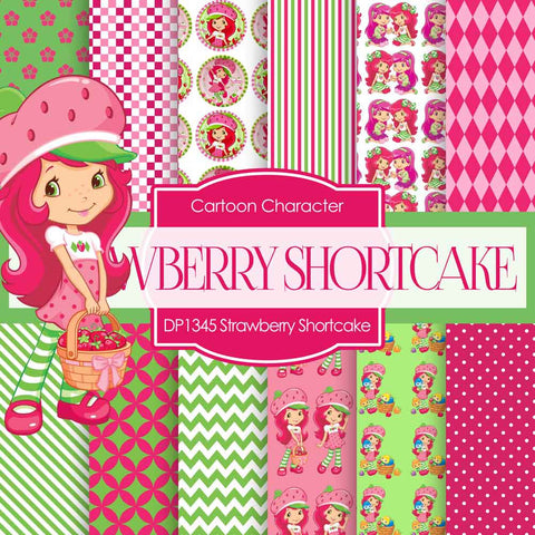 Strawberry Shortcake Digital Paper DP1345 - Digital Paper Shop