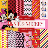 Minnie Mickey Digital Paper DP1379 - Digital Paper Shop