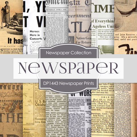 Newspaper Prints Digital Paper DP1443 - Digital Paper Shop