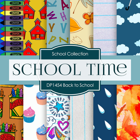 Back To School Digital Paper DP1454 - Digital Paper Shop