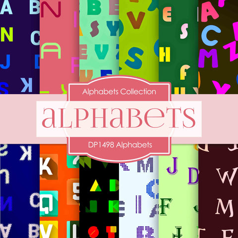 Alphabets Digital Paper DP1498 - Digital Paper Shop