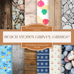 Beach Stones Gravel Grunge Digital Paper DP1535 - Digital Paper Shop