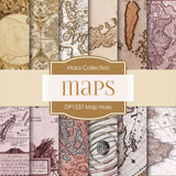 Map Hues Digital Paper DP1537 - Digital Paper Shop