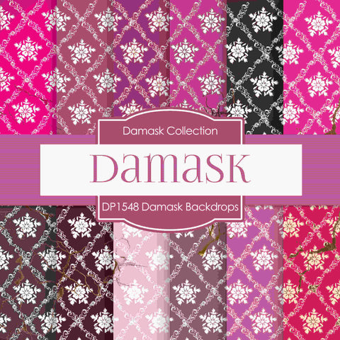 Damask Backdrops Digital Paper DP1548 - Digital Paper Shop