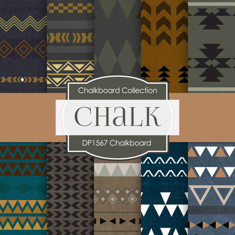 Chalkboard Tribal Digital Paper DP1567 - Digital Paper Shop