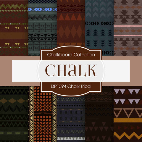 Chalk Tribal Digital Paper DP1594 - Digital Paper Shop