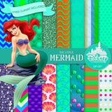 Little Mermaid Digital Paper DP1597 - Digital Paper Shop