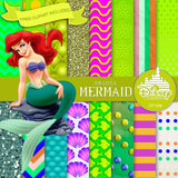 Little Mermaid Digital Paper DP1598 - Digital Paper Shop