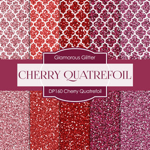 Cherry Quatrefoil Digital Paper DP160 - Digital Paper Shop