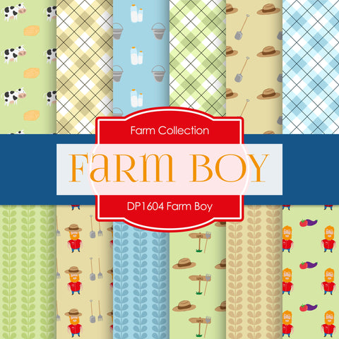 Farm Boy Digital Paper DP1604 - Digital Paper Shop
