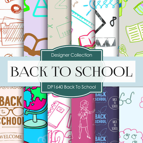 Back To School Digital Paper DP1640 - Digital Paper Shop