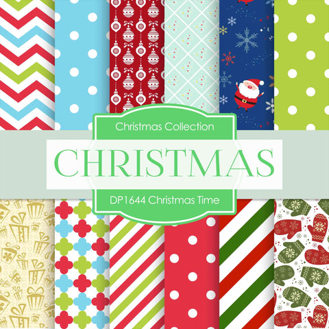 Christmas Time Digital Paper DP1644 - Digital Paper Shop