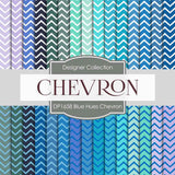 Blue Hues Chevron Digital Paper DP1658 - Digital Paper Shop