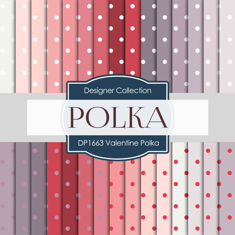 Valentine Polka Digital Paper DP1663 - Digital Paper Shop