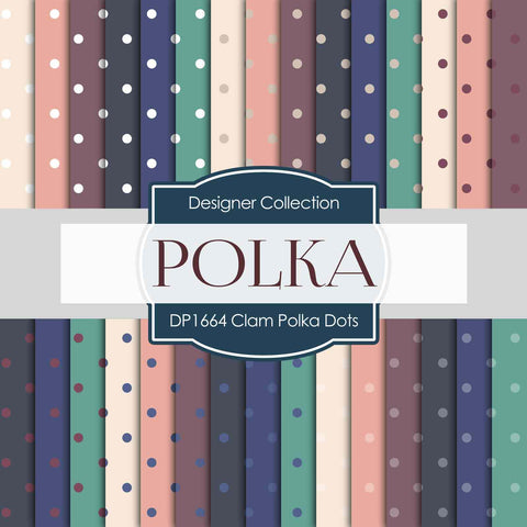 Clam Polka Dots Digital Paper DP1664 - Digital Paper Shop