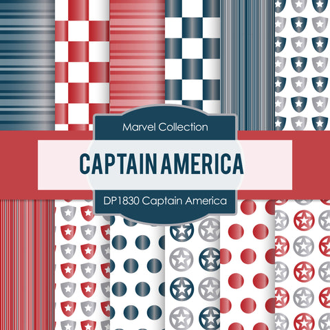 Captain America Digital Paper DP1830 - Digital Paper Shop