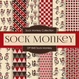 Sock Monkey Digital Paper DP1845 - Digital Paper Shop
