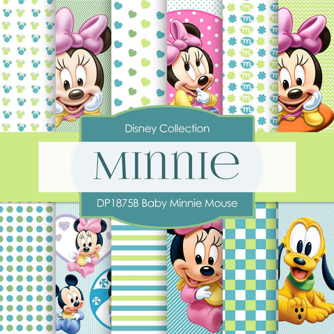 Baby Minnie Mouse Digital Paper DP1875B - Digital Paper Shop
