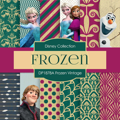 Frozen Vintage Digital Paper DP1878A - Digital Paper Shop