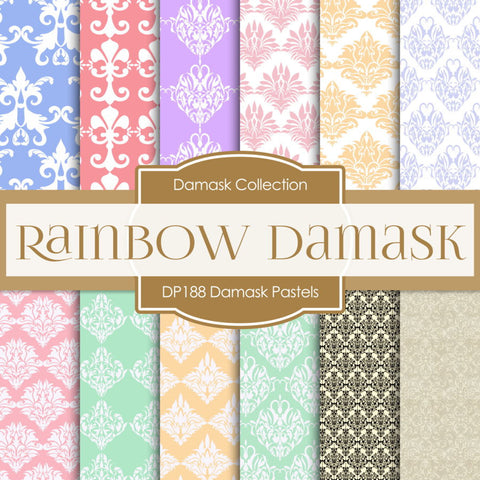 Damask Pastels Digital Paper DP188 - Digital Paper Shop