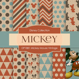 Mickey Mouse Vintage Digital Paper DP1881 - Digital Paper Shop