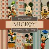 Mickey Mouse Vintage Digital Paper DP1882 - Digital Paper Shop