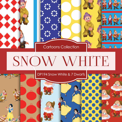 Snow White  and 7 Dwarfs Digital Paper DP194 - Digital Paper Shop