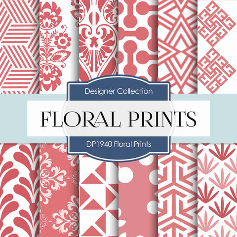 Floral Prints Digital Paper DP1940 - Digital Paper Shop