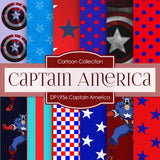 Captain America Digital Paper DP1956 - Digital Paper Shop