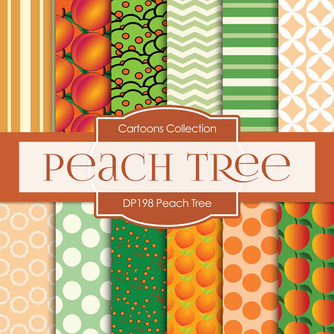 Peach Tree Digital Paper DP198 - Digital Paper Shop